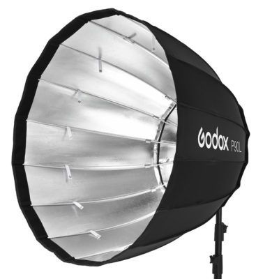 Godox P90LE parabolisks softbokss ar Elinchrom
