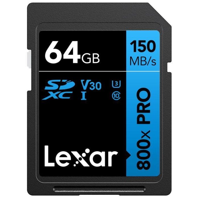 Lexar SDXC 800x Pro UHS-I kartes, C10 (V30) U3, R150, 64GB