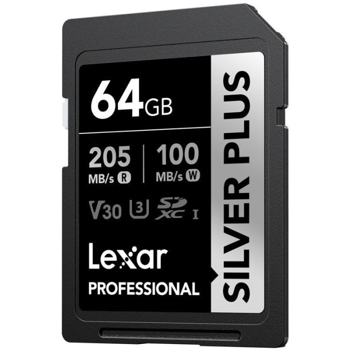 Lexar SDXC atmiņas karte Professional SILVER Plus 1066x UHS-I/U3/A2/4K R205/W100 (V30) 64GB