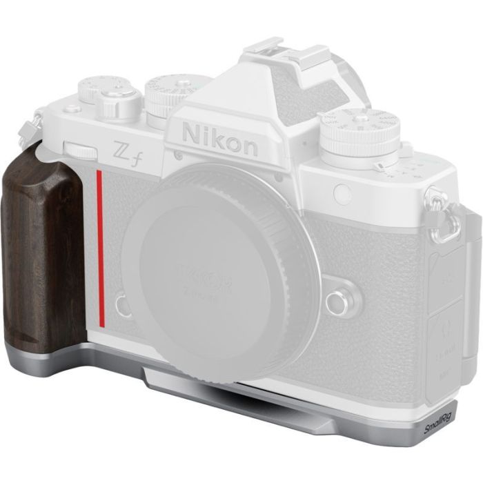 SmallRig 5707 L-Veida Montāžas Plate ar Koka Rokturi paredzēta Nikon Z f Sudrabs