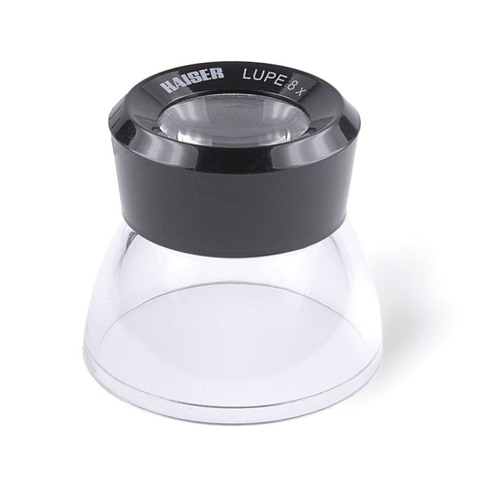 Kaiser magnifying glass with 8x magnification and transparent base