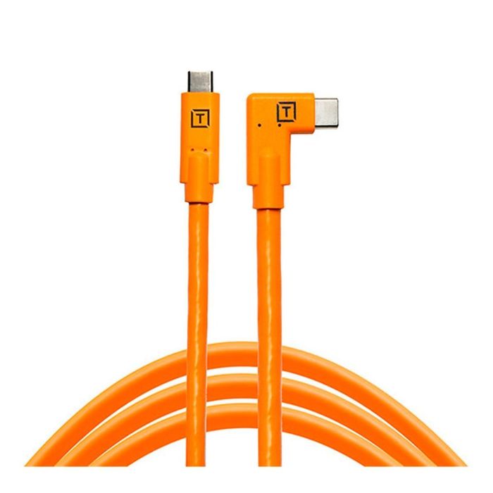 TetherPro USB-C to USB-C 4.6m Right Angle Oranžs