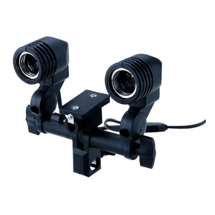 StudioKing Universal E27 Lampholder with 2 Sockets DLE27D