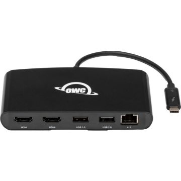 OWC Dock Thunderbolt 3 mini-Dock - 5 portas, 2 x HDMI, ar 2 x HDMI 4K60, USB 3, USB 2, 1GB tīkls