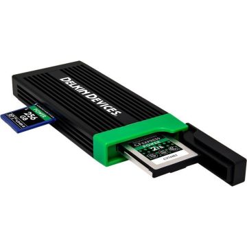 Delkin Cardreader CFexpress Type B & SD UHS-II (Type C to C & Type C to A Kabelis)