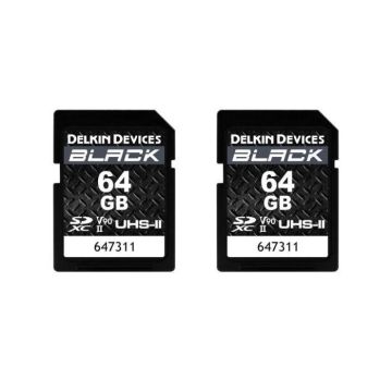 Delkin SDXC atmiņas karte BLACK Rugged UHS-II (V90) R300/W250 64GB (2 gab.)