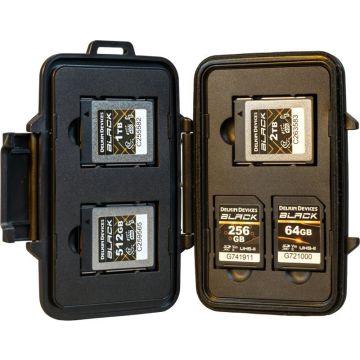 Delkin ūdensnecaurlaidīgs futrālis paredzēts CFexpress Type B (Tote paredzēta 3xCFexpress Type B/2xSD & 2xmicroSD)