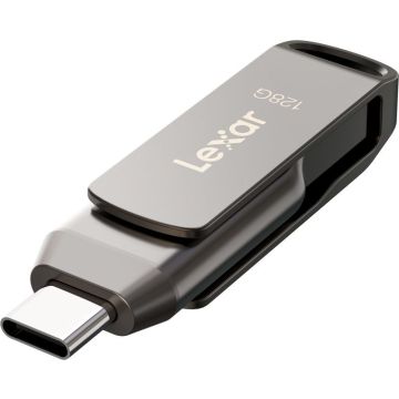 Lexar JumpDrive Dual Drive D400 Type-C/Type-C & Type-A, līdz 130MB/s lasīšana (USB 3.1) 128GB