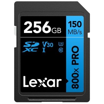 Lexar SDXC 800x Pro UHS-I atmiņas karte, C10 (V30) U3, R150/W45, 256GB
