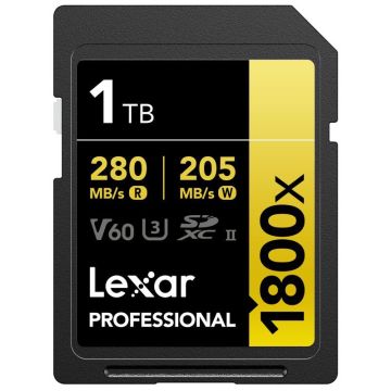 Lexar SDXC Pro atmiņas karte 1800x U3 UHS-II R280/W210 (V60) 1TB