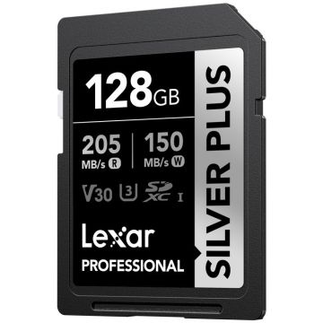 Lexar SDXC atmiņas karte Professional SILVER Plus 1066x UHS-I/U3/A2/4K R205/W150 (V30) 128GB