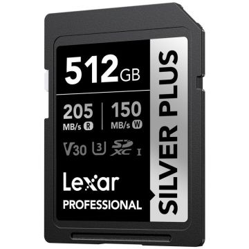 Lexar SDXC Professional SILVER Plus atmiņas karte 1066x UHS-I/U3/A2/4K R205/W150 (V30) 512GB