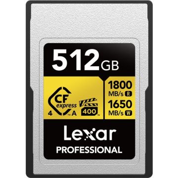 Lexar CFexpress 4.0 Pro Gold, VPG400/IP68, R1800/W1650/SW1000 (Type A) 512GB