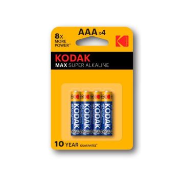 Kodak Max Super Alkaline 4xAAA batteries