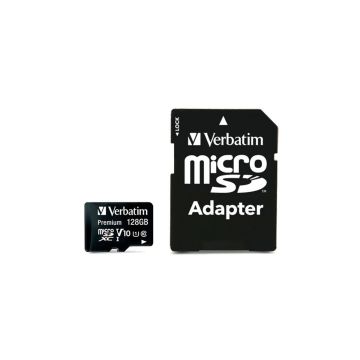 Verbatim microSDXC 128GB 10. klase UHS-I ieskaitot adapteri 44085
