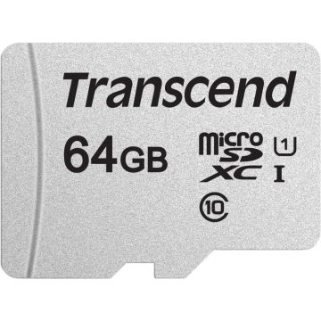 Transcend 64GB micro SDXC atmiņas karte Class 10 UHS-I U1 (R 95MB/s W 45MB/s) (bez kastes un adaptera)