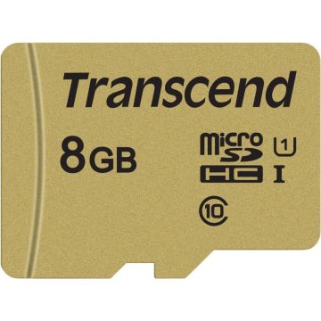 Transcend microSDHC 500S 8GB Class 10 UHS-I U1 + SD adapteris