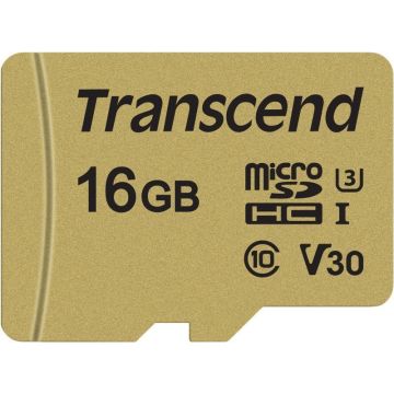 Transcend 16GB micro SDHC atmiņas karte Class 10 UHS-I U3 V30 MLC (R 95MB/s W 60MB/s) (ar adapteri)