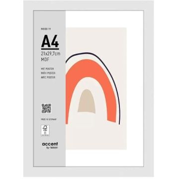 Nielsen foto rāmis 3221202 Wood 19 balts 21x29,7 cm