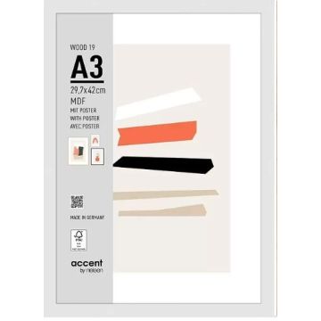 Nielsen foto rāmis 3224202 Wood 19 balts 29,7x42 cm