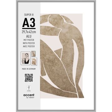 Nielsen fotoattēlu rāmis 5424124 Super 8 Matt Silver 29.7x42 cm