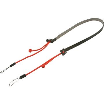 Artisan & Artist ACAM-P12 Flynn camera paracord strap with adjustable length in leather (with loop), red