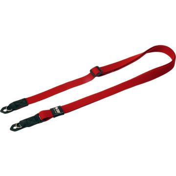 Artisan & Artist ACAM-100AA slim and soft cloth camera strap (with ring) for Leica M/mirrorless, red