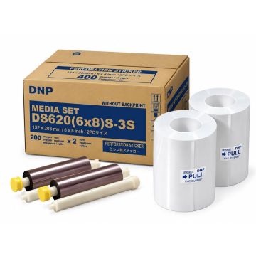 DNP uzlīmju papīrs, 2 ruļļi pa 200 izdrukām 15x20, paredzēts DS620, perforēts 3 sloksnēs