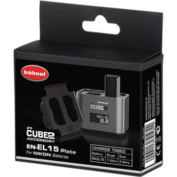 Hähnel ProCUBE 2 plate paredzēta Nikon EN-EL15 akumulatoram