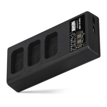 Newell CD-USB-C trīskanālu lādētājs paredzēts Sony NP-FW50 akumulatoriem