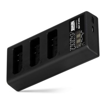 Newell CD-USB-C trīskanālu lādētājs paredzēts Nikon EN-EL14 akumulatoriem