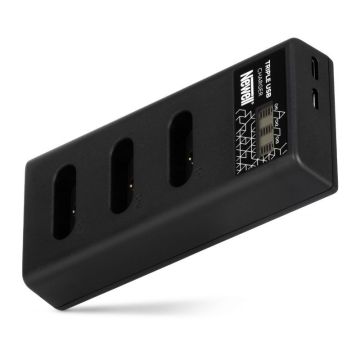 Newell CD-USB-C trīskanālu lādētājs paredzēts Sony NP-BX1 akumulatoriem