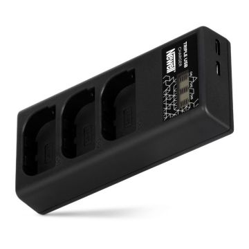 Newell CD-USB-C trīskanālu lādētājs paredzēts Canon LP-E6 akumulatoriem