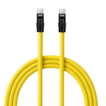 Newell USB-C - USB-C 100 W kabelis, 2 m, Silikons, Dzeltens-Melns