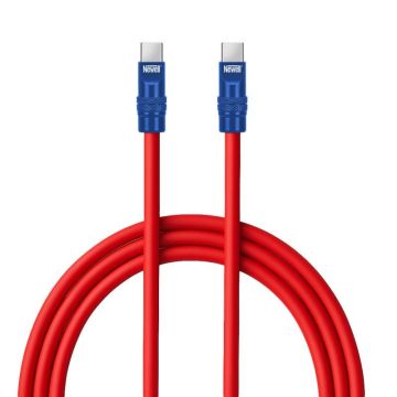 Newell USB-C - USB-C 100 W kabelis, 2 m, Silikons, Sarkans-Jūras zils