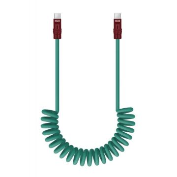 Newell USB-C - USB-C 100 W kabelis, 1,5 m, Silīcija, Spirāle, Zaļš-Bordō