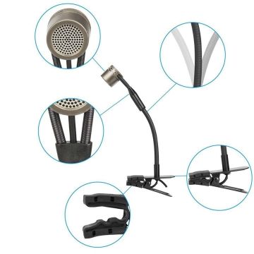 Kimafun CX309-1 Saxophone Microphone for AKG Microports [mini XLR 3pin]