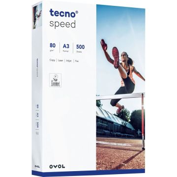 5x 500 Sheets tecno speed A3 Universal Paper 80 g white