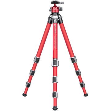 Leofoto LA-324C+LH-40 karbona statīvs ar lodveida galvu sarkans