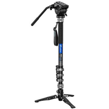 Leofoto MF-324C+BV-10 karbona monopods ar video galvu