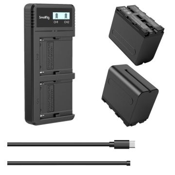 SmallRig 3823 NP-F970 akumulatora un lādētāja komplekts