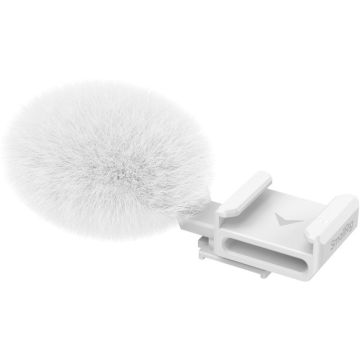 SmallRig 4734 Cold Shoe Adapteris ar Fuzzy Windscreen priekš Sony ZV series kamerām (balts)