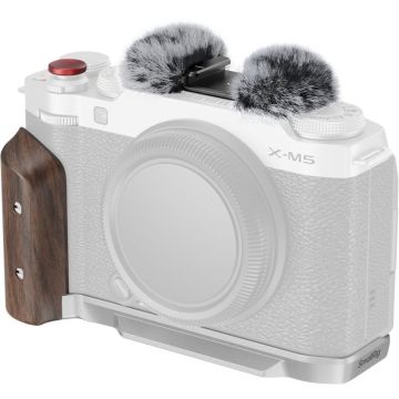 SmallRig 5261 L-Shape Mount Plate with Wooden Handle for FUJIFILM X-M5 Sliver