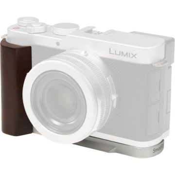 SmallRig 5943 L-veida montāžas plate ar koka rokturi paredzēts Panasonic Lumix L10 sudraba