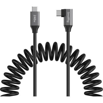 SmallRig 5730 USB-C datu kabelis spirālveida (taisns uz leņķa)