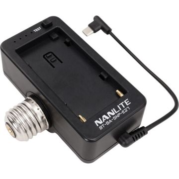 Nanlite NPF akumulatora adapteris ar E27 galvu