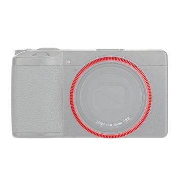 JJC RN GR3 objektīva dekoratīvais gredzens, paredzēts Ricoh GR III, sarkans