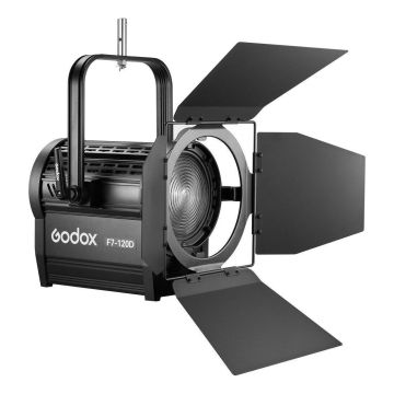 Godox F7 120D K1 dienasgaismas LED Fresnel gaisma ar piekaramo stiprinājumu