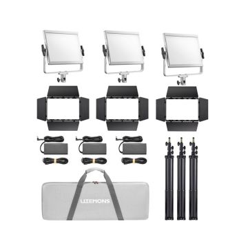 Godox Litemons LP400Bi bi-color LED 3-light panel kit with bag