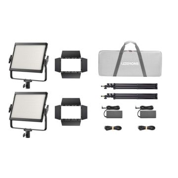 Godox LP400Bi K2 black Litemons bi color LED light panel 2 light kit
